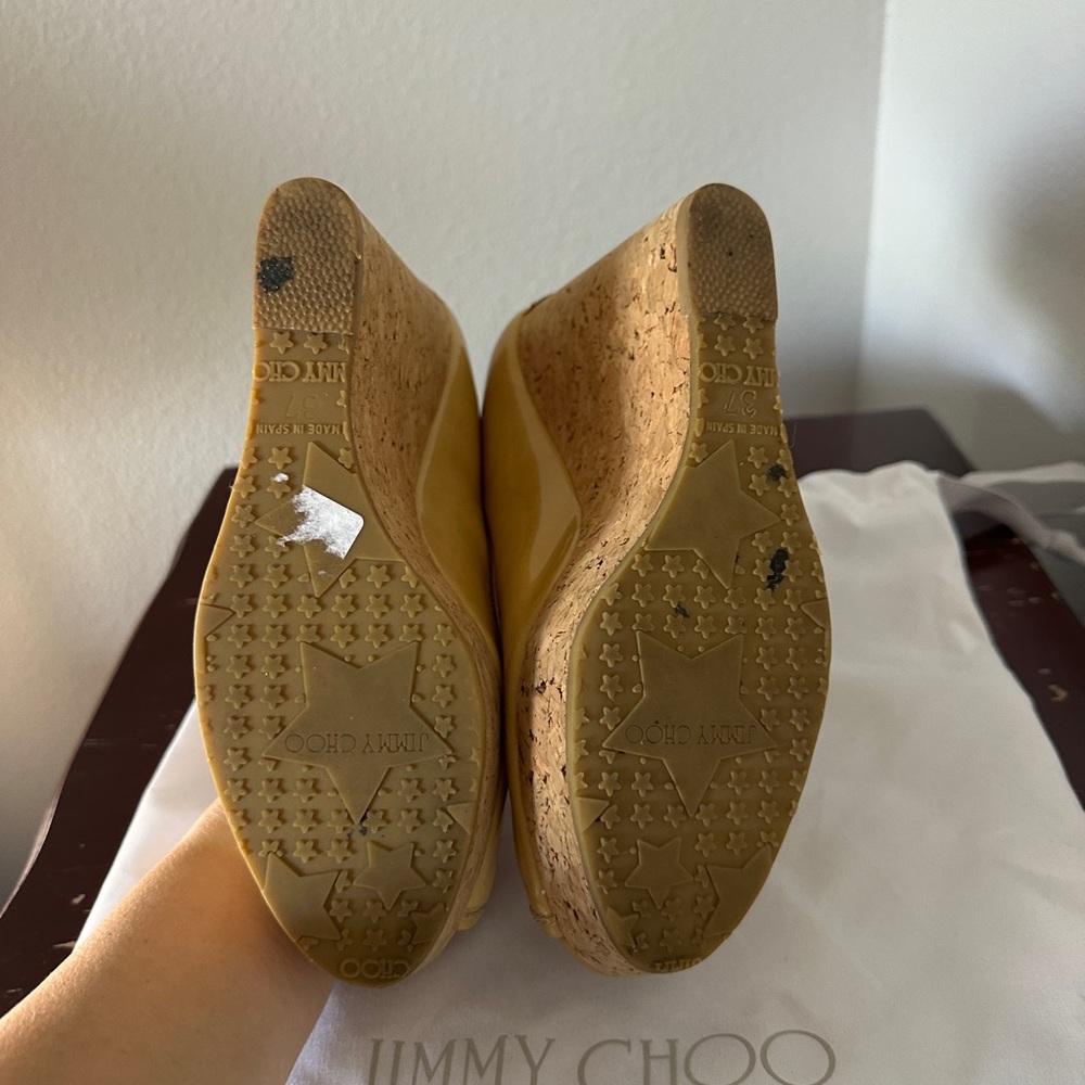Jimmy Choo Yellow Wedge Sandals - Picture 3 of 3